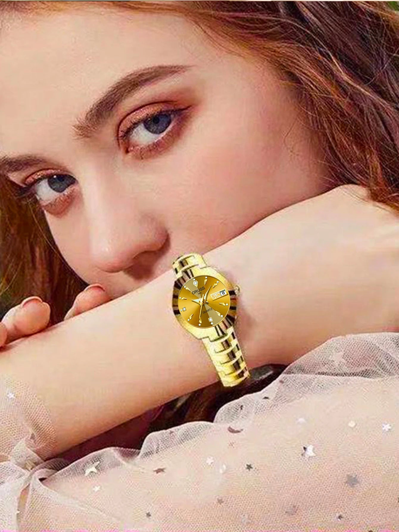 Reloj ORUSS para Pareja - Cuarzo Luxury Acero Inoxidable Resistente al Agua