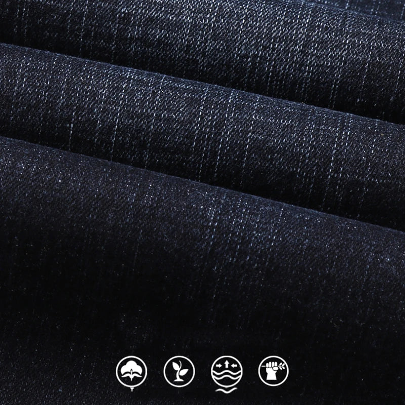 Vaqueros Hombre Business Stretch Slim - Jeans Casuales Clásicos Negro Azul