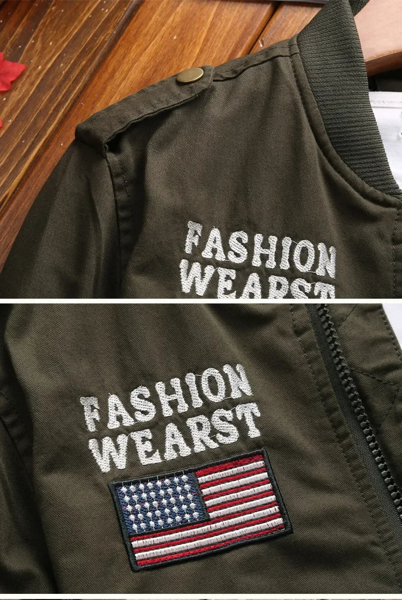 Chaqueta Bomber Hombre 2024 Bordado - Jacket Casual Cortavientos Slim
