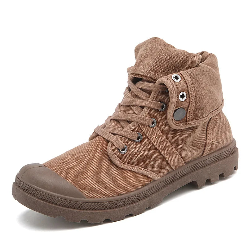 Botines Hombre Outdoor Canvas - Botas Casual Transpirables Cordones