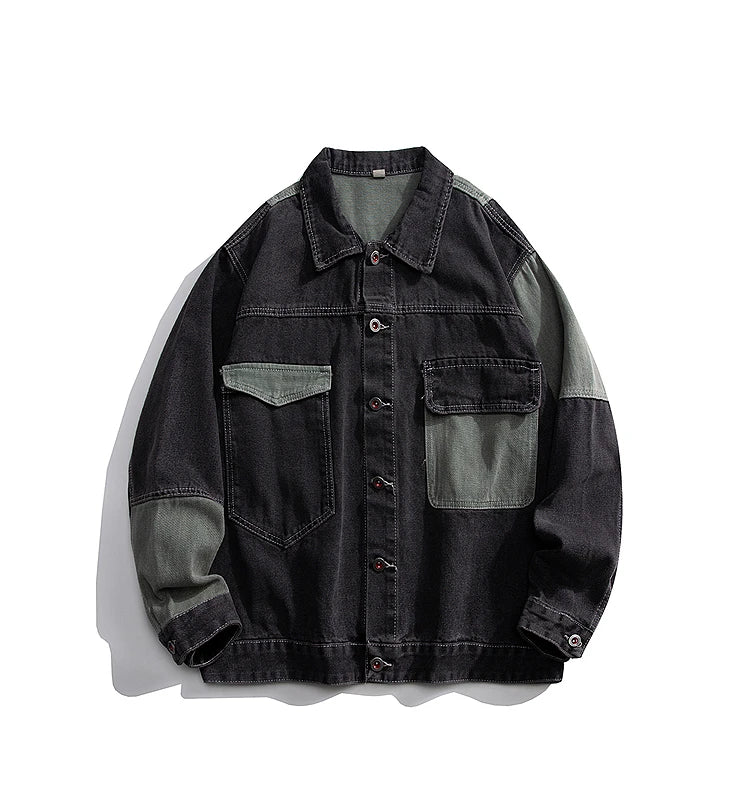 Chaqueta Denim Hombre Oversize - Jacket Jeans Hip Hop Japonés