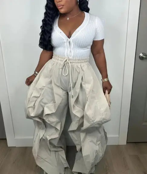 Pantalón Cargo Mujer Elegante - Pantalón Trabajo Patchwork 2025