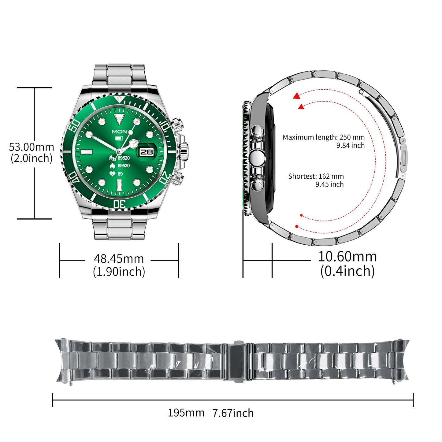 Smartwatch AW12 Luxury 2024 - Acero High-End Android iOS Réplica Military