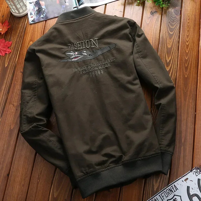 Chaqueta Bomber Hombre 2024 Bordado - Jacket Casual Cortavientos Slim