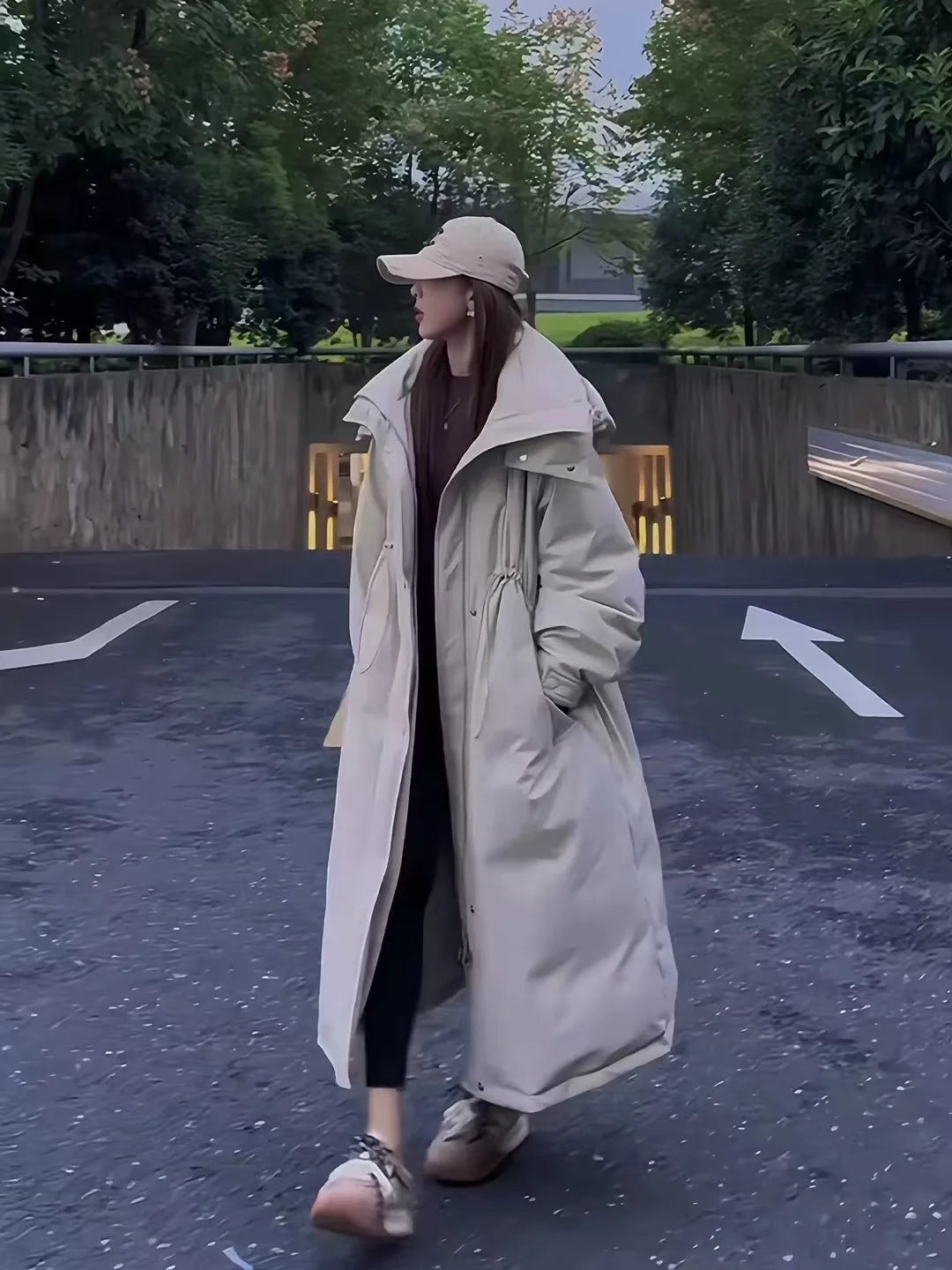 Abrigo Plumón Mujer Capucha - Abrigo Trench Medio Largo Pato Invierno