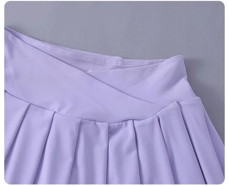 Falda Tenis Mujer Plisada - Falda Deportiva Golf Cintura Alta Con Shorts