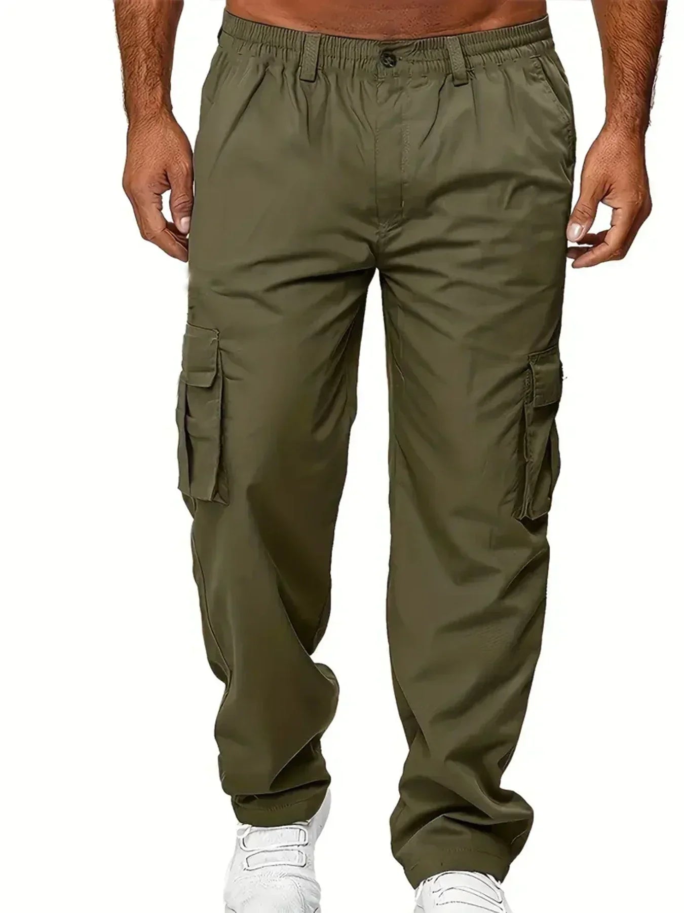 Pantalón Cargo Hombre Multibolsillos - Pantalón Casual Holgado Primavera