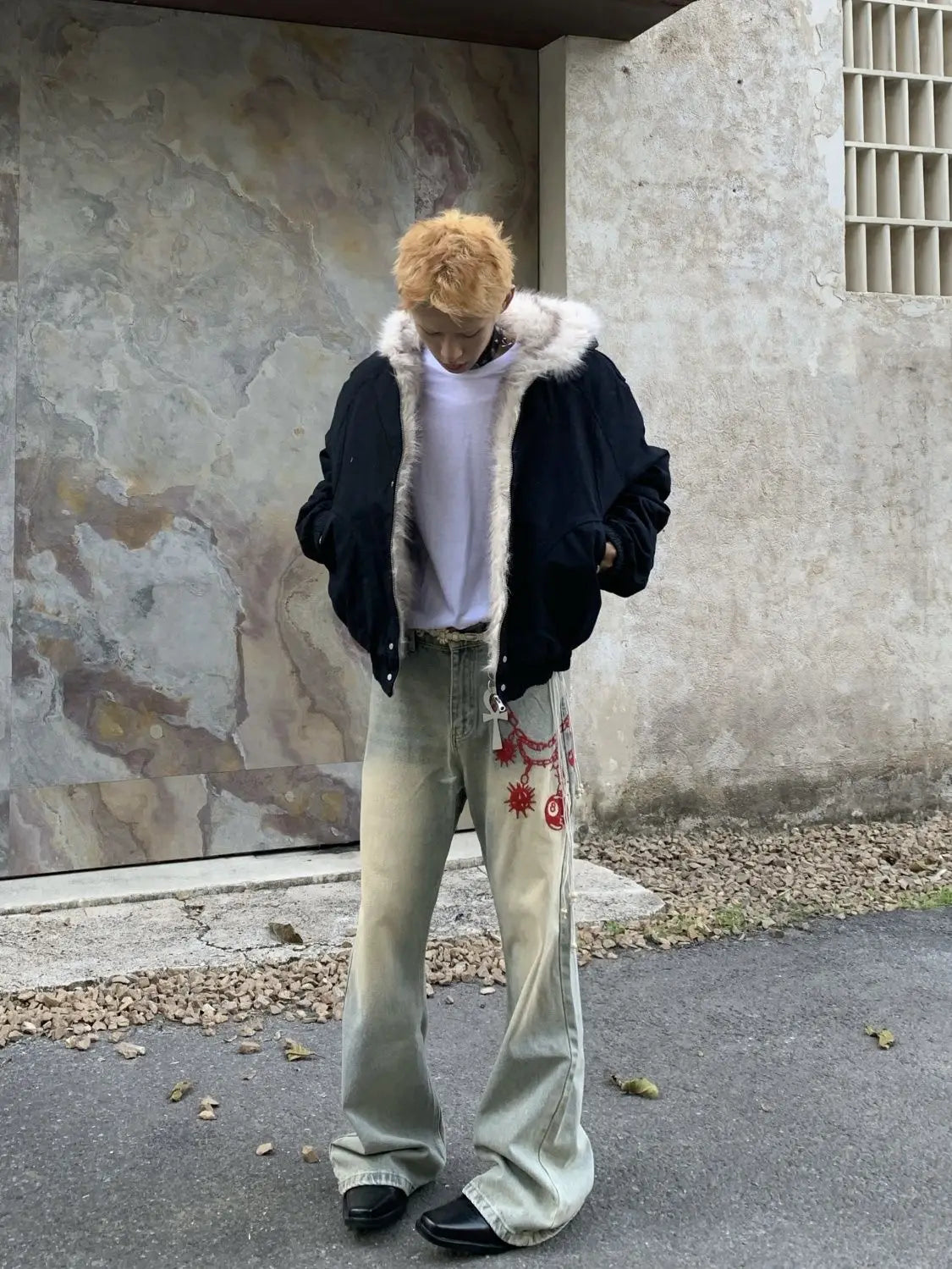 Sudadera Y2K Oversized Hombre - Hoodie Hip Hop Fox Fur Zipper Kpop