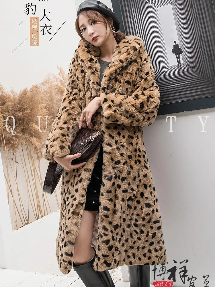 Abrigo Piel Conejo Mujer Capucha - Abrigo Real 110cm Largo Invierno