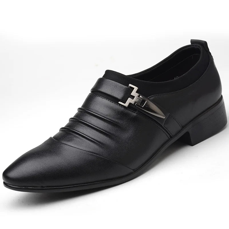 Zapatos Vestir Hombre Business Cuero - Luxury Slip-On Oxford Punta Puntiaguda Boda Tallas Grandes