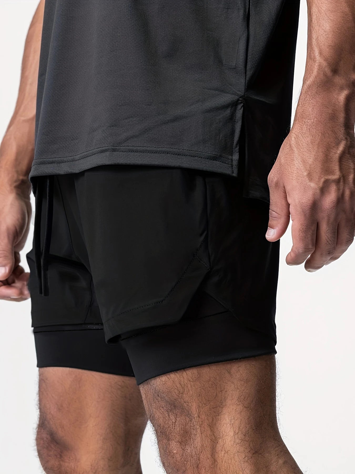 Shorts Deportivos Hombre Doble Capa - Pantalones Baloncesto Secado Rápido