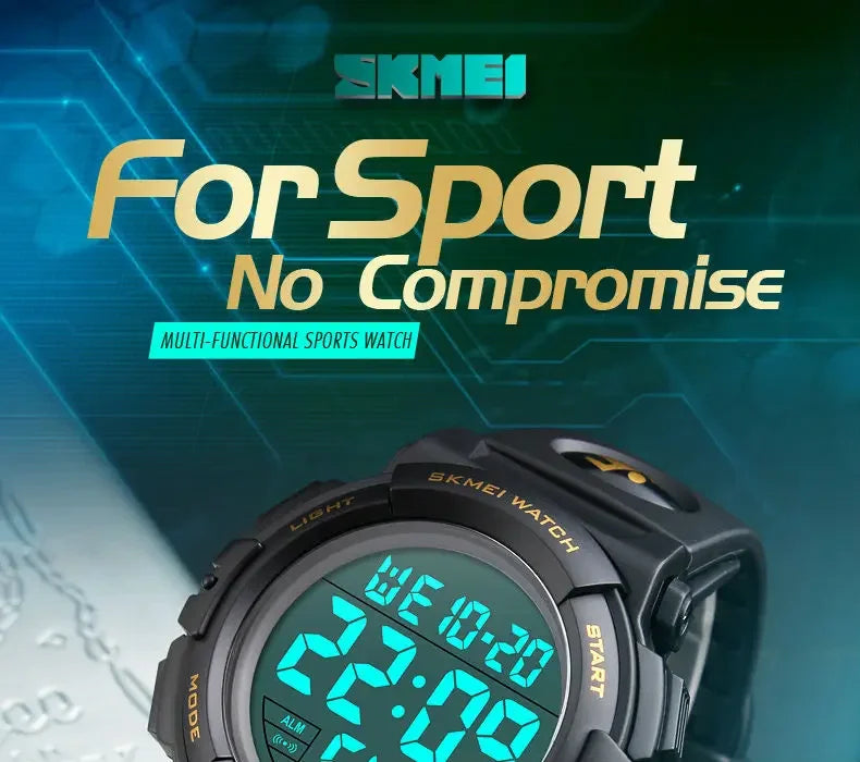 Reloj Deportivo Hombre SKMEI 1258 Digital - Multifunción Militar 5ATM Resistente al Agua Outdoor
