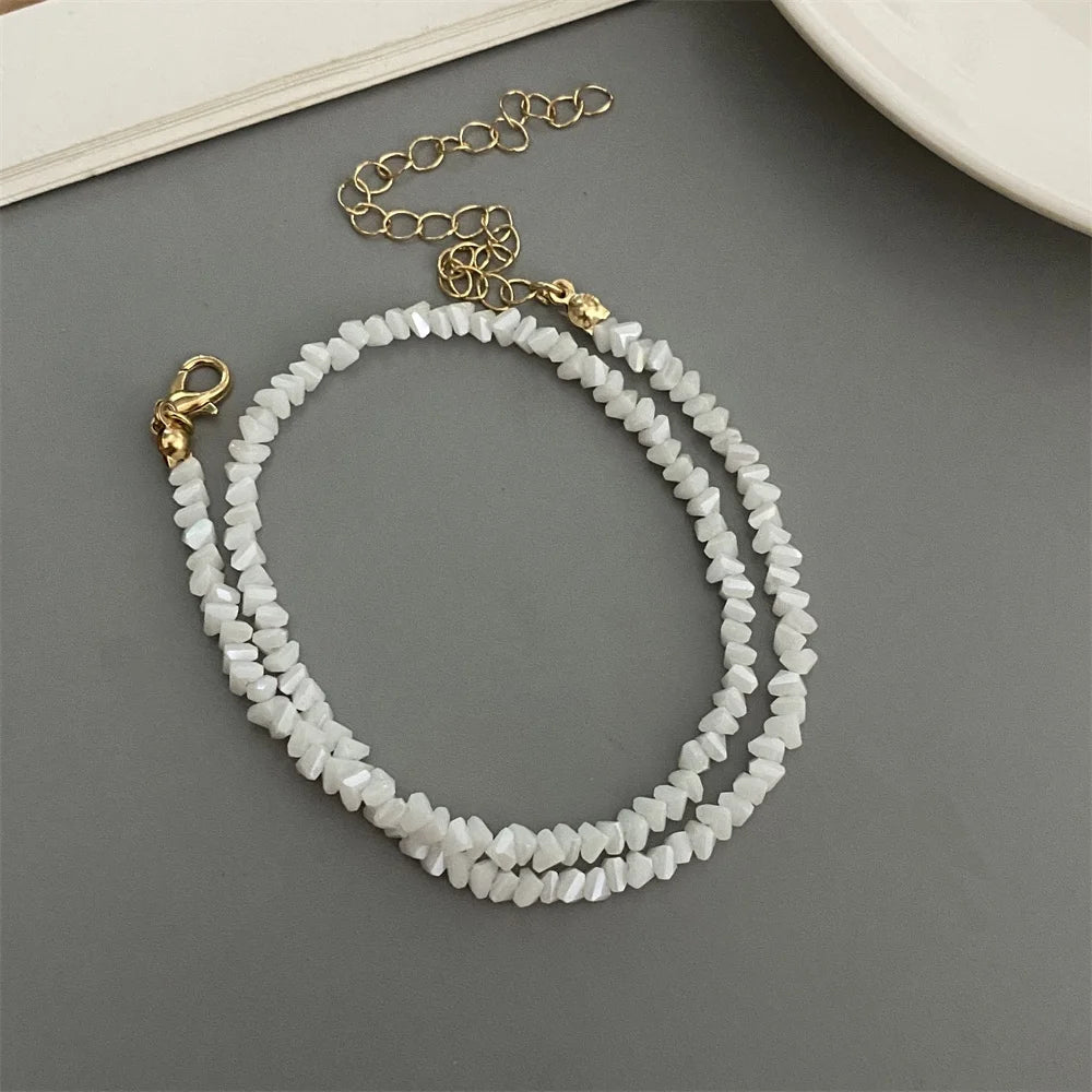 Collar Choker Cristales Irregulares Mujer - Cuentas Triangulares Trendy