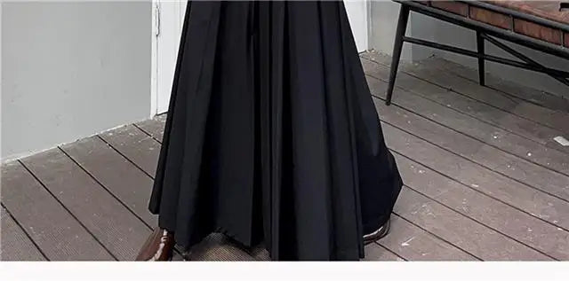 Falda Primavera Mujer Plisada Larga - Falda Color Sólido Elegante Coreana