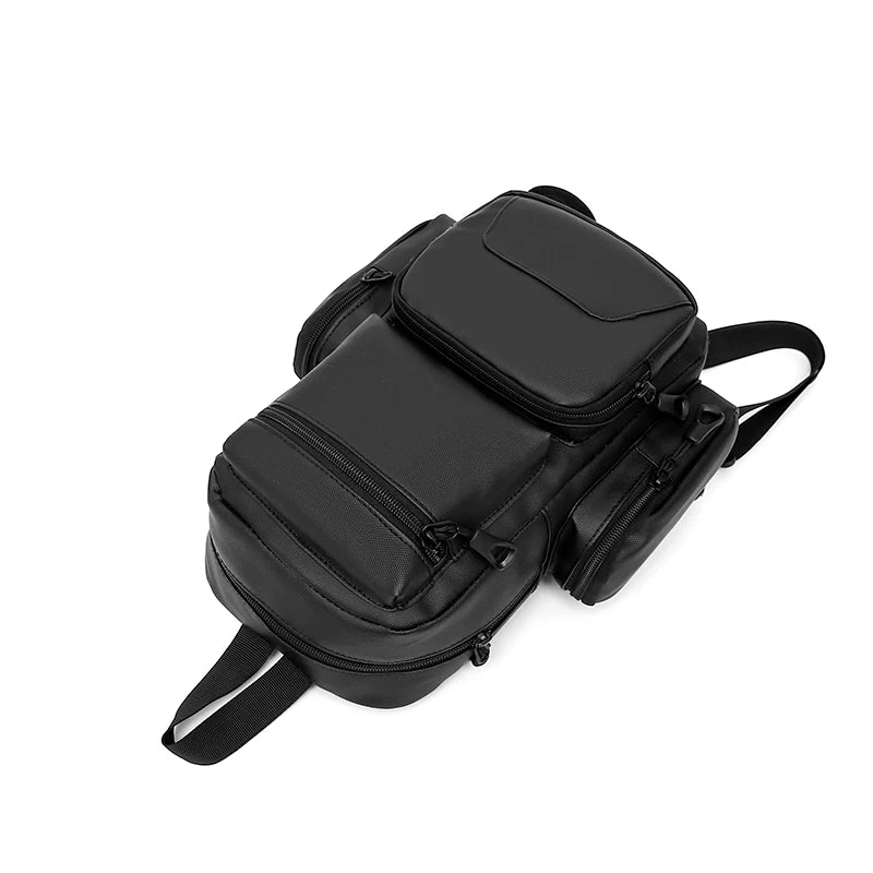 Mochila Multifuncional Hombre Multi-Bolsillos - Ligera Pecho Diagonal Crossbody Color Sólido