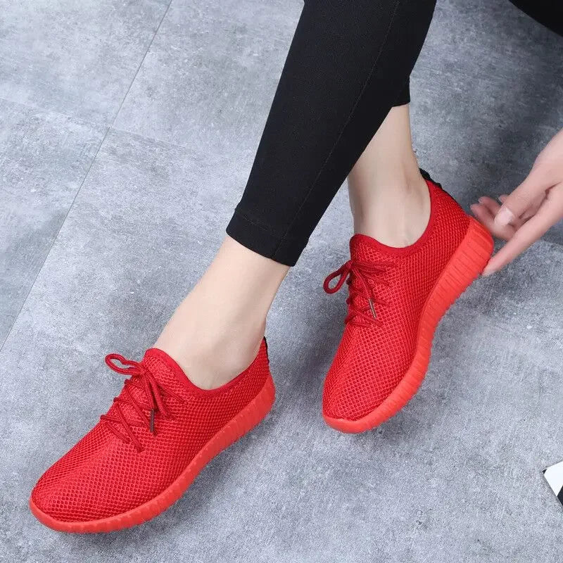 Sneakers Vulcanizados Mujer 2024 - Zapatillas Gimnasio Fitness Walking Negros Rojos