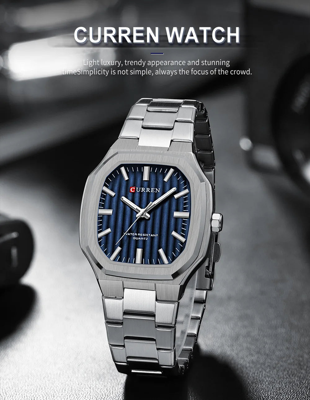 Reloj CURREN 8458 para Hombre - Cuarzo Business Resistente al Agua con Correa de Acero