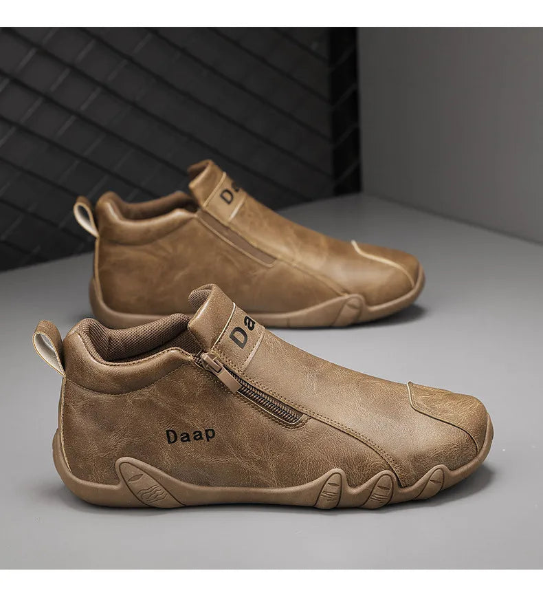 Botines Hombre Casual 2024 - Botas Tobillo Lujo Slip-On Ligeras Outdoor High Top