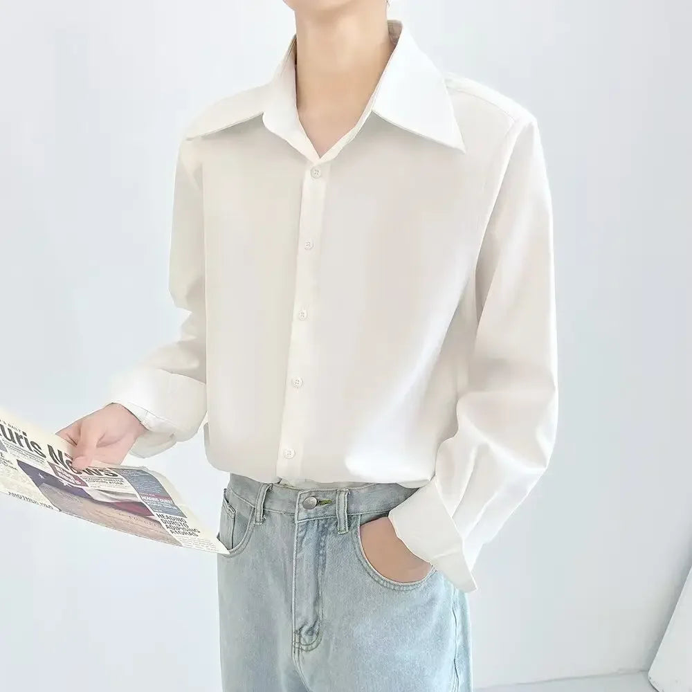 Camisa Hombre Casual Suelta Otoño - Manga Larga Trendy Brands Ins Joven