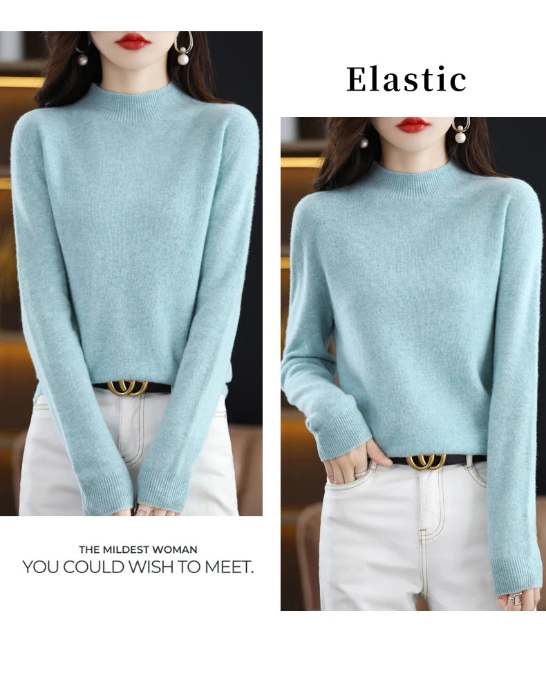 Suéter Cashmere Mujer 100% Lana Merino - Jersey Invierno 2025