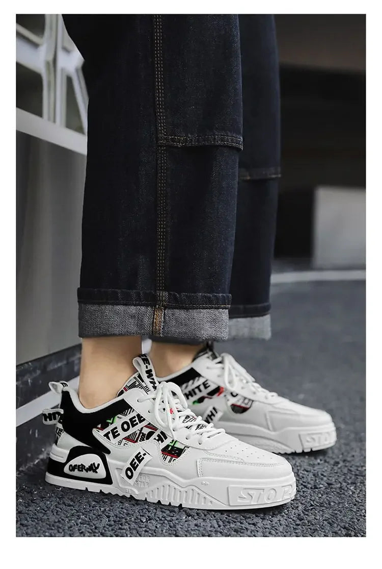 Zapatillas Cuero Hombre Casual - Skateboard Running Deportivas Plataforma