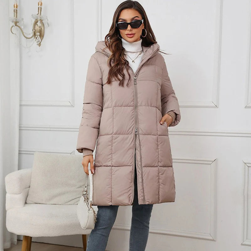 Abrigo Acolchado Mujer Invierno - Parka Capucha Largo