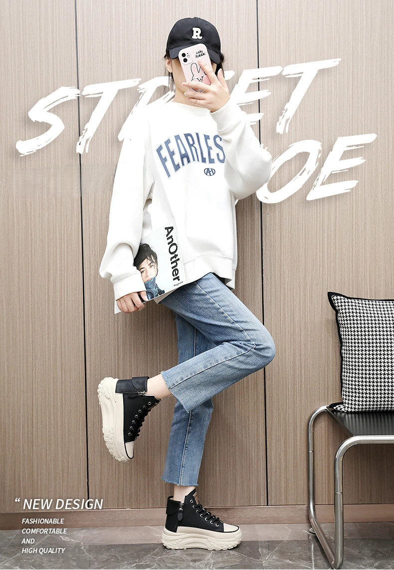 Sneakers Luxury High Top Mujer 2025 - Botas Plataforma Running Outdoor