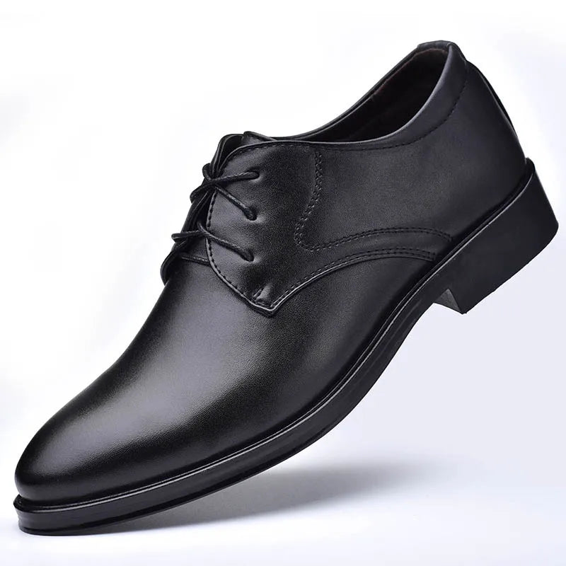 Zapatos Vestir Hombre Negros Cuero - Formales Boda Oficina Punta Puntiaguda Invierno 2024