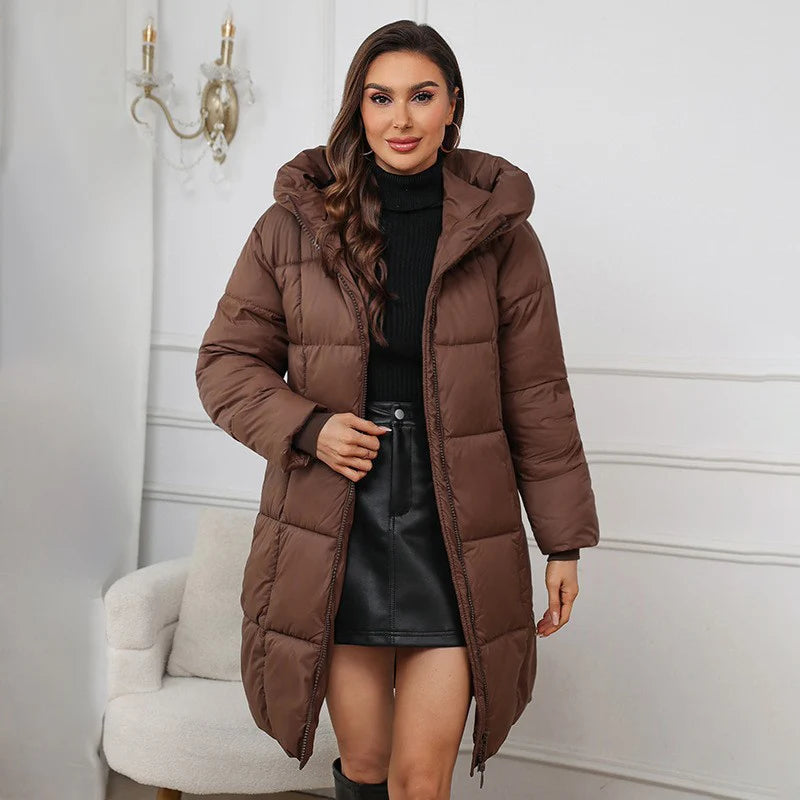 Abrigo Acolchado Mujer Invierno - Parka Capucha Largo