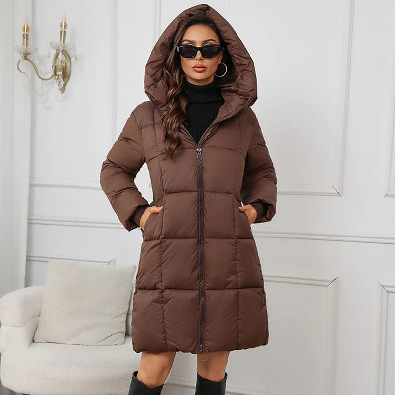 Abrigo Acolchado Mujer Invierno - Parka Capucha Largo