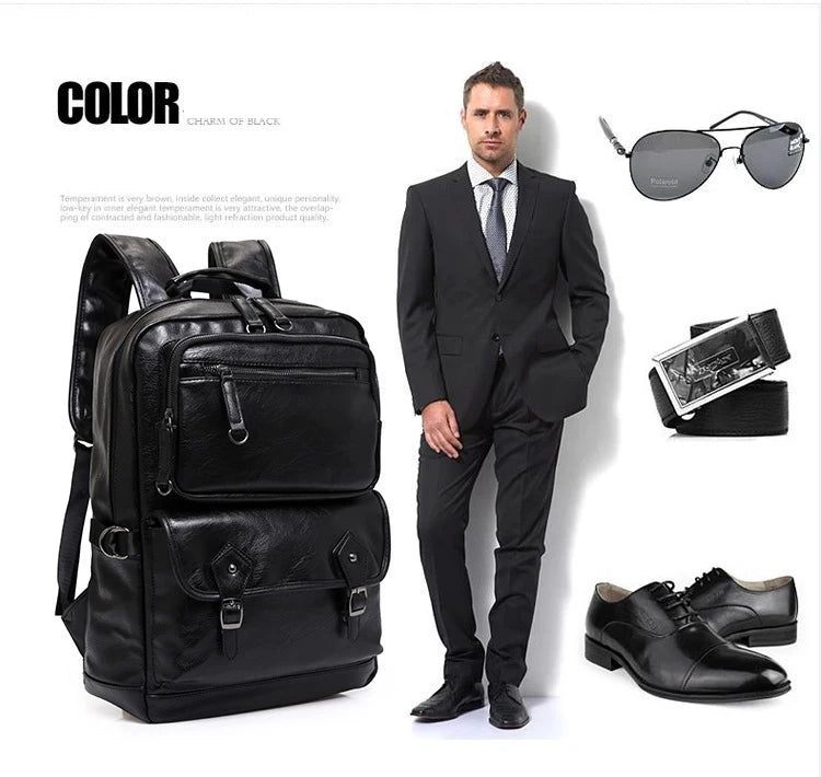 Mochila Cuero 2023 Alta Calidad Fashion - Estudiante Business Portátil Escolar Coreana