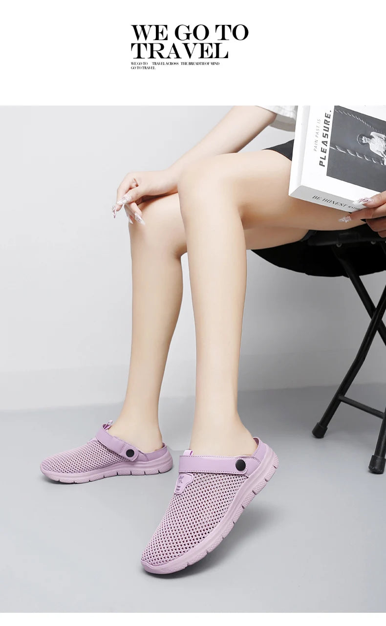 Sandalias Playa Mujer Transpirables - Zuecos Jardín Aqua Trekking Talla Grande