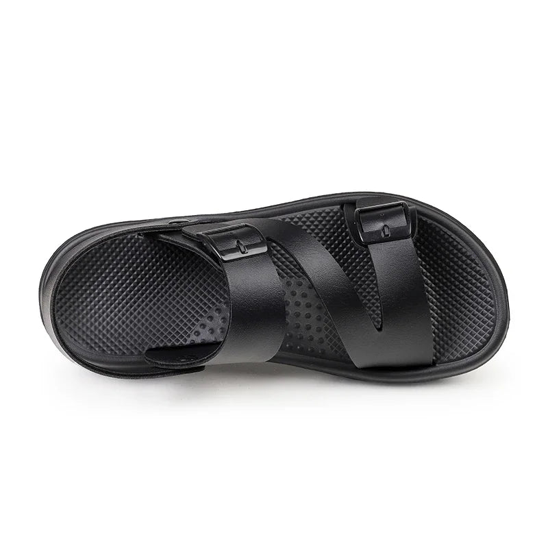 Sandalias Hombre Verano Outdoor - Chanclas Playa Cuero PU Transpirables Romanas