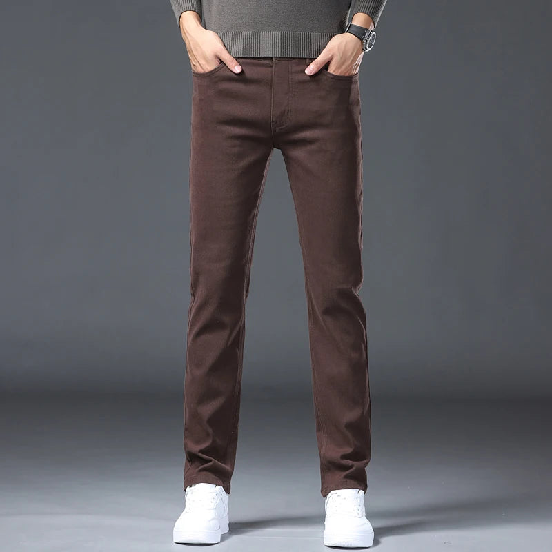 Vaqueros Hombre Business Casual Slim Fit - Pantalones Rectos Elegantes 6 Colores
