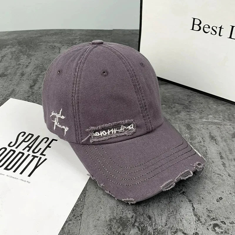 Gorra Baseball Vintage Bordado Letras - Cap Ajustable Primavera Verano Unisex