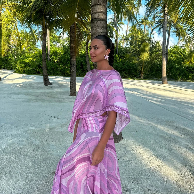 Conjunto Mujer Bohemia - Camisa Falda Larga Vintage Irregular