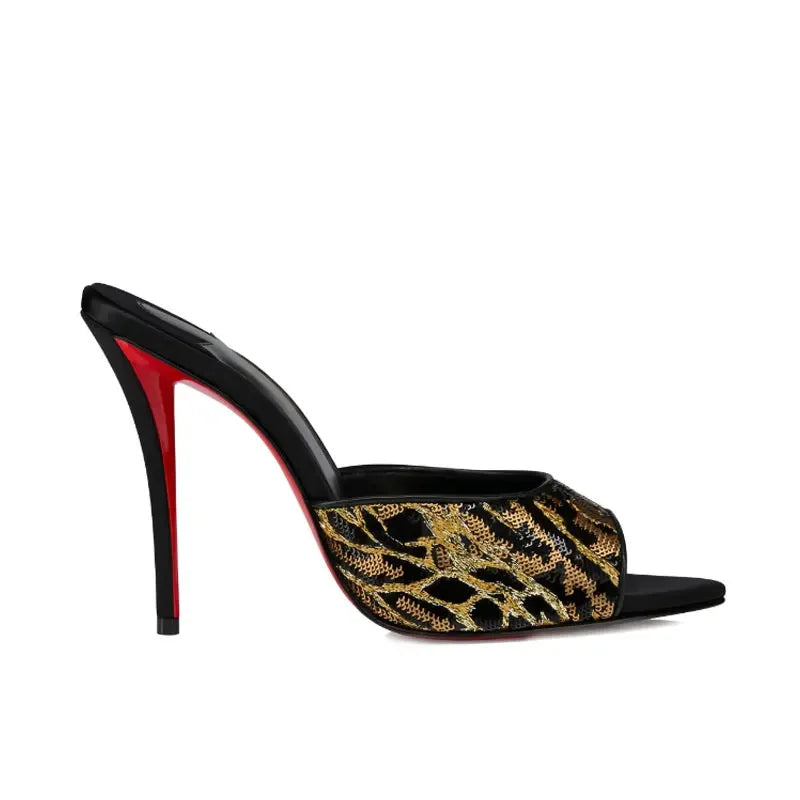 Sandalias Romanas Mujer Punta Pointed - Zapatos Tacón 10.5cm Metal Sexy Outdoor