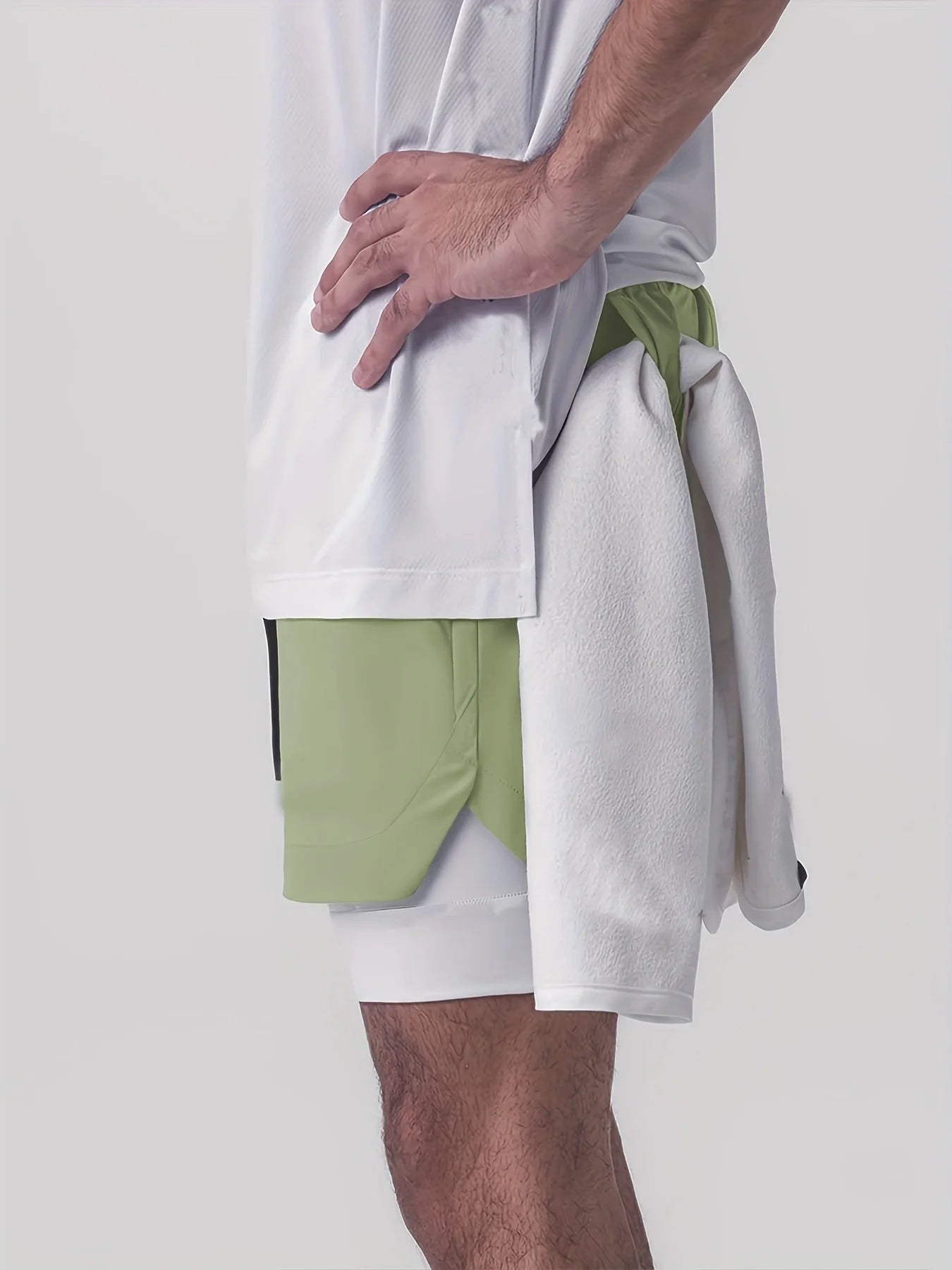 Shorts Deportivos Hombre Doble Capa - Pantalones Baloncesto Secado Rápido