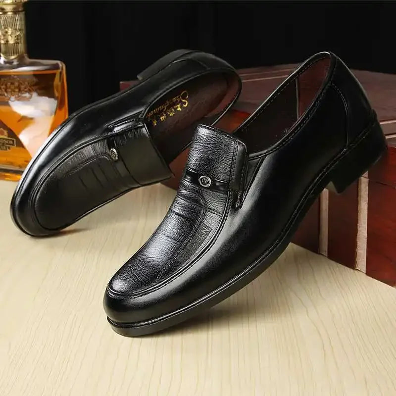 Zapatos Formales Hombre Cuero Slip-On - Business Oficina Boda Transpirables Planos
