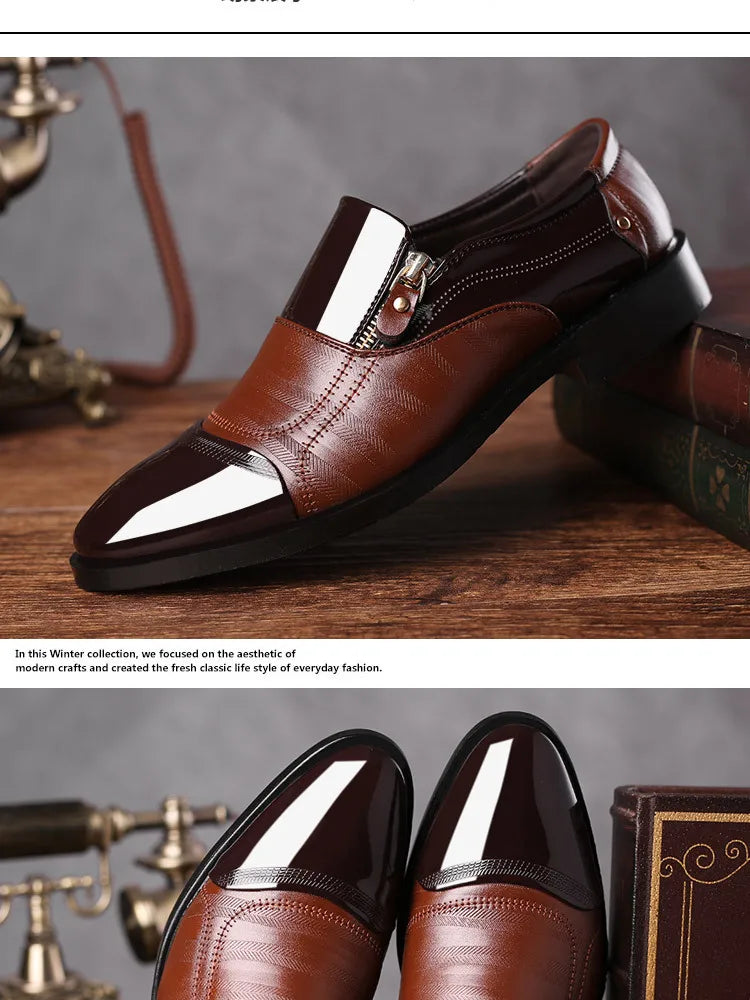 Zapatos Vestir Hombre Business Negros - Clásicos Elegantes Formales Boda Slip-On Oficina Oxford
