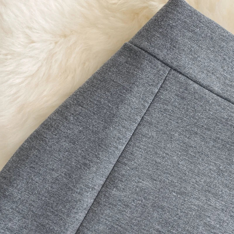 Falda Oficina Mujer Lápiz - Falda Cintura Alta Abertura Negra Roja Gris