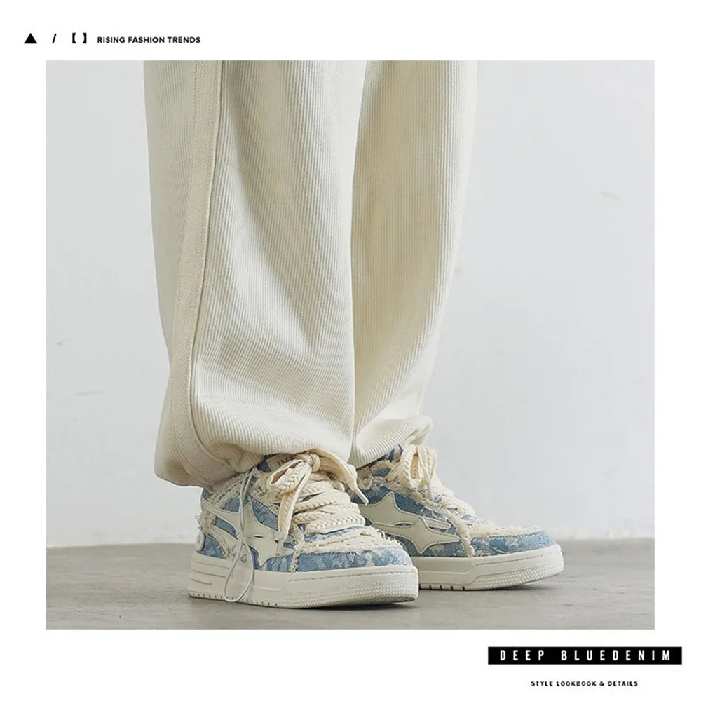 Sneakers Unisex Tennis Retro - Fashion Star Blancos Cuero Pareja Outdoor Sport Casual