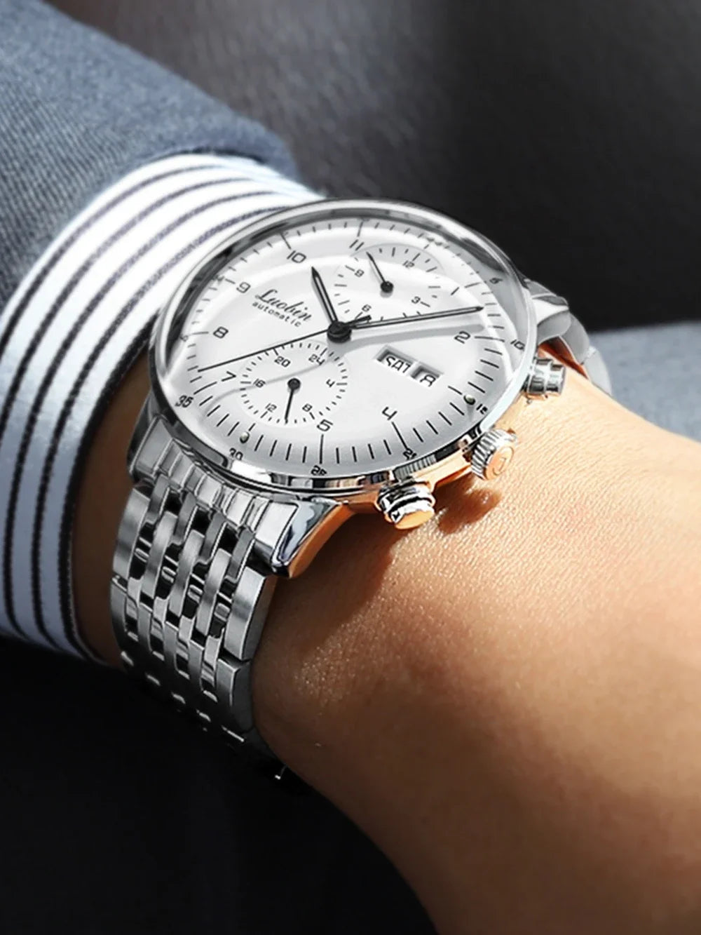 Reloj Mecánico Automático Business 2023 - Acero Inoxidable Luminoso Diseñador