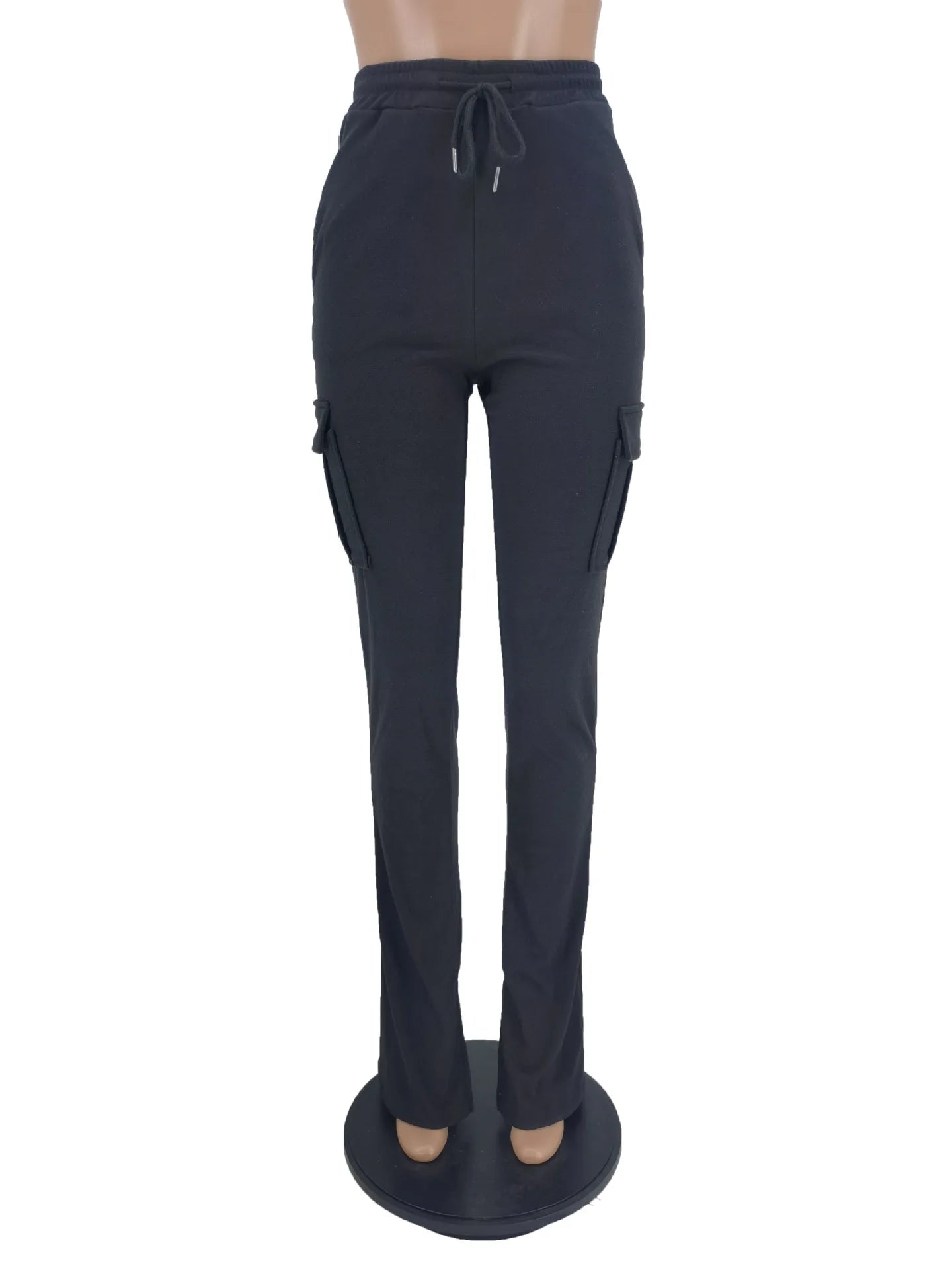 Pantalón Cargo Mujer Slim Fit - Pantalón Casual Cordón Botón
