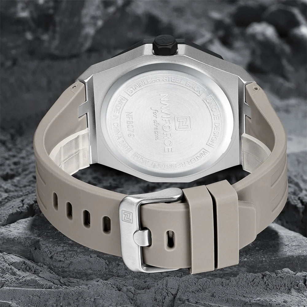 Reloj NAVIFORCE 8079 para Hombre - Cuarzo Fashion Resistente al Agua con Correa de Silicona