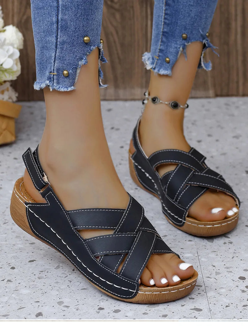 Sandalias Cuña Mujer Casual Verano - Zapatos Tacón Ligeros Cómodos