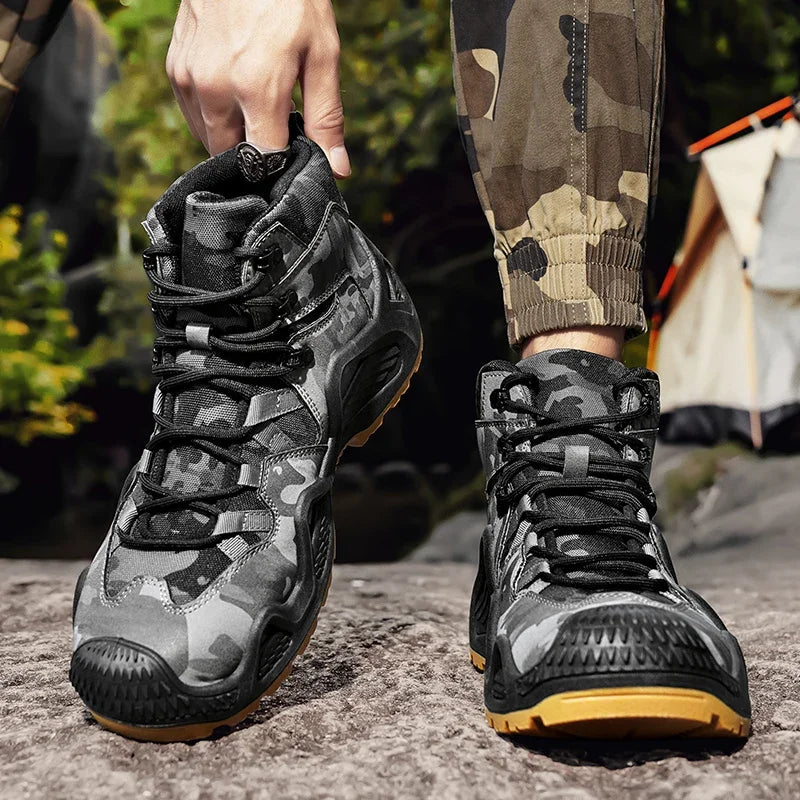 Botas Hombre Entrenamiento 2025 - High-Top Outdoor Antideslizantes Casual Platform Sneakers Designer Desert Camuflaje Tactical