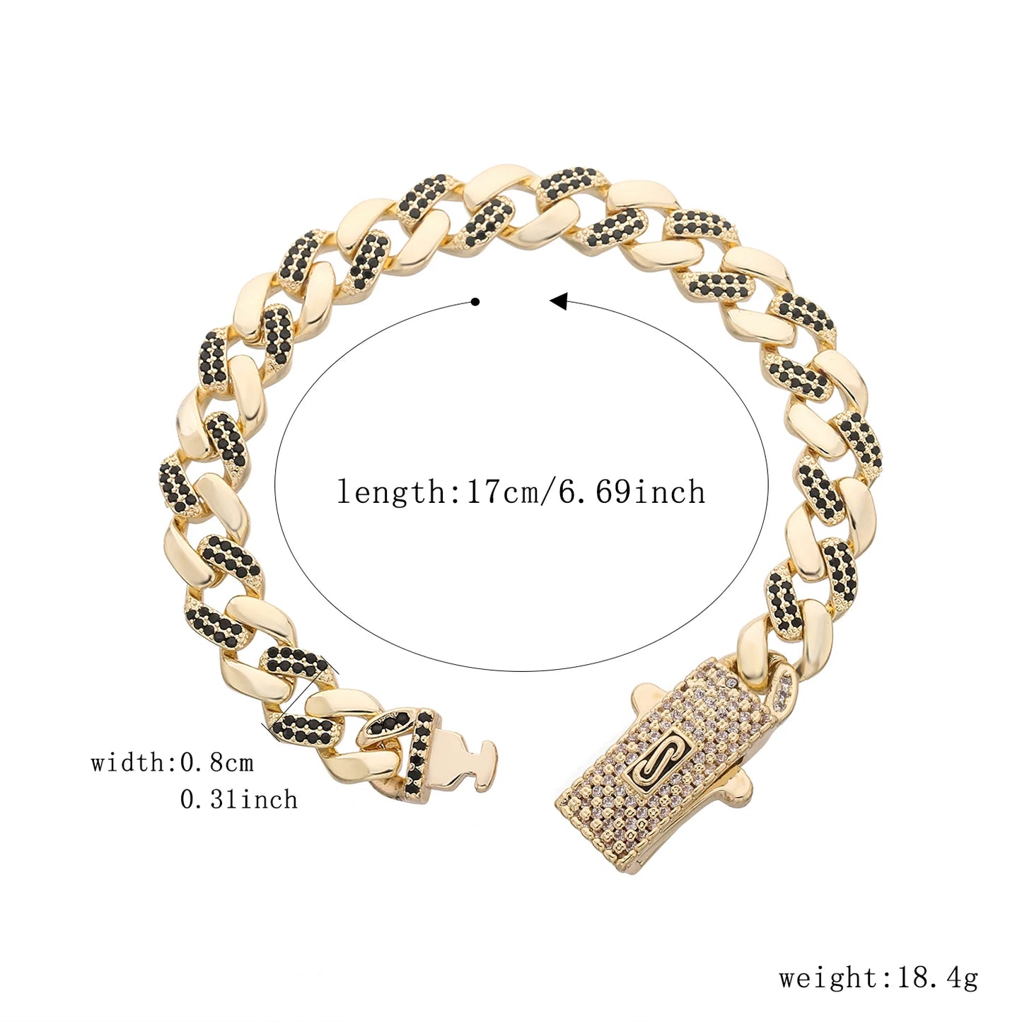 Pulsera Circonita Diamantes Mujer - Chapado Oro 14K Negocios Trendy