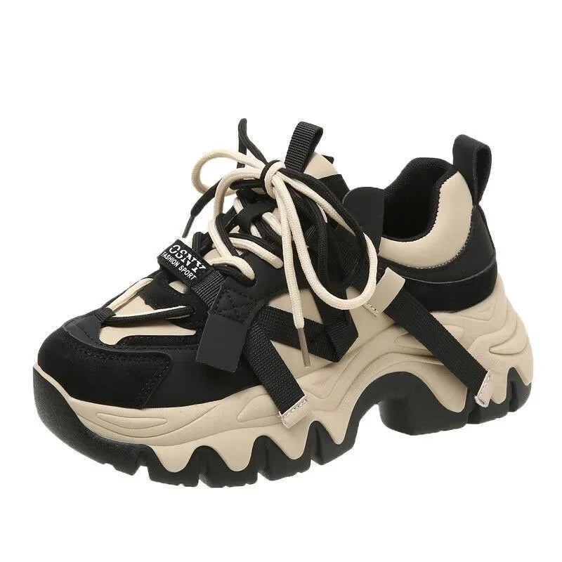 Sneakers Chunky Plataforma Mujer Otoño - Zapatillas Running Casual Cordones