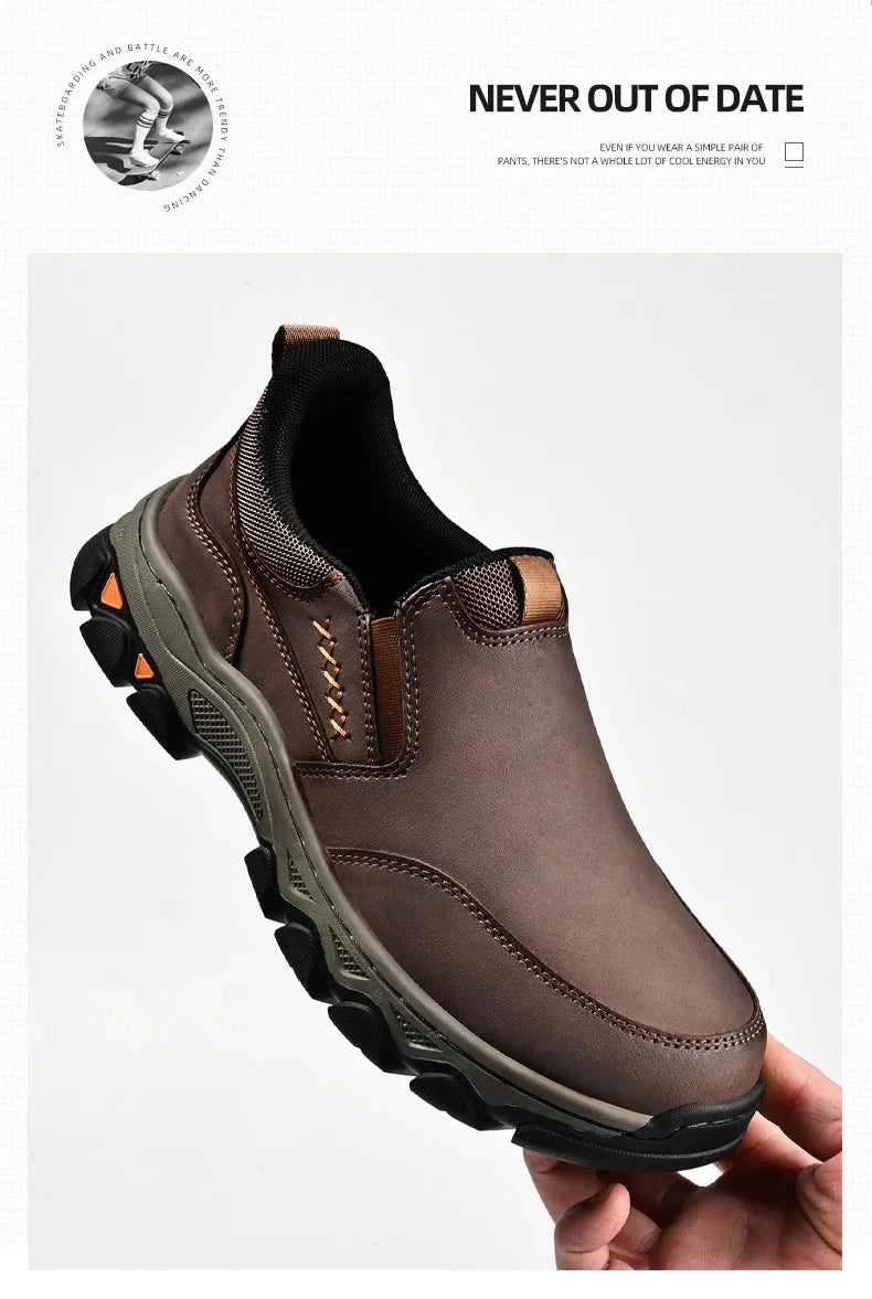 Zapatos Casuales Hombre Cuero - Mocasines Slip-On Antideslizantes